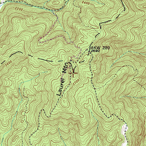 Topographic Map of Laurel Mountain, NC