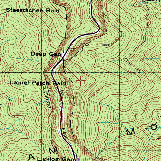 Topographic Map of Laurel Patch Bald, NC