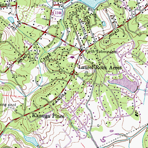 Topographic Map of Laurel Rock Acres, NC