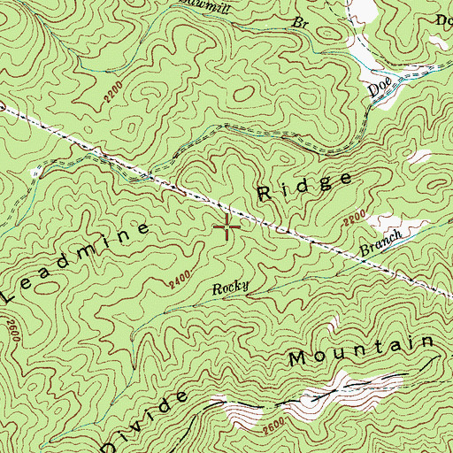 Topographic Map of Leadmine Ridge, NC