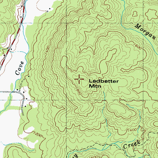 Topographic Map of Ledbetter Mountain, NC