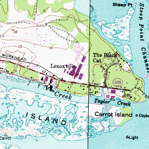 Topographic Map of Lenoxville, NC