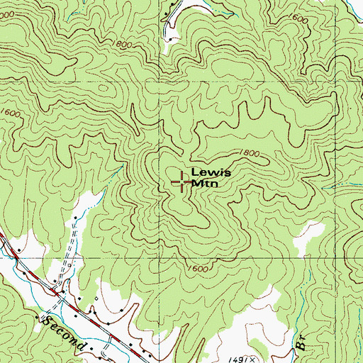 Topographic Map of Lewis Mountain, NC