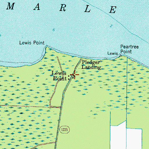 Topographic Map of Lewis Point, NC
