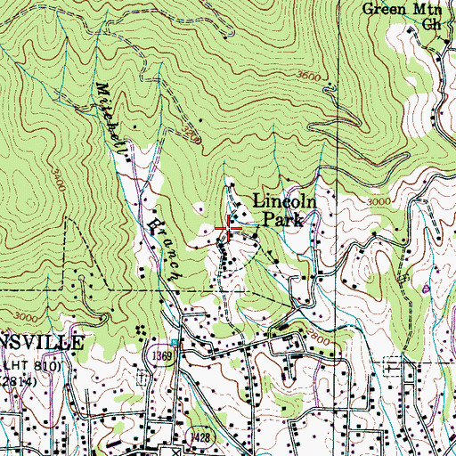 Topographic Map of Lincoln Park, NC