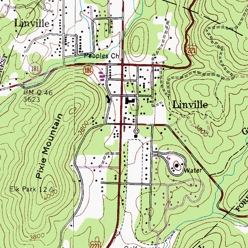 Topographic Map of Linville, NC
