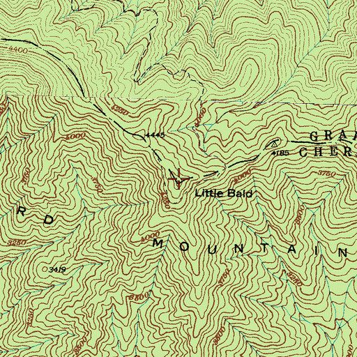 Topographic Map of Little Bald, NC