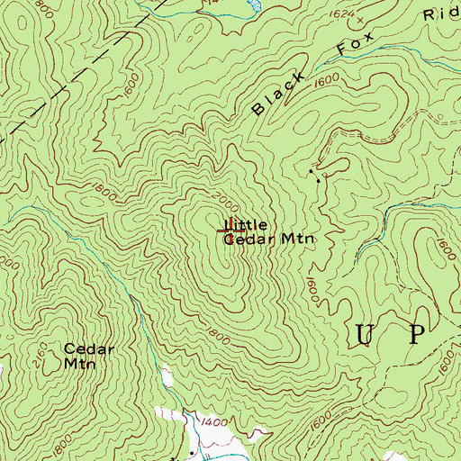 Topographic Map of Little Cedar Mountain, NC