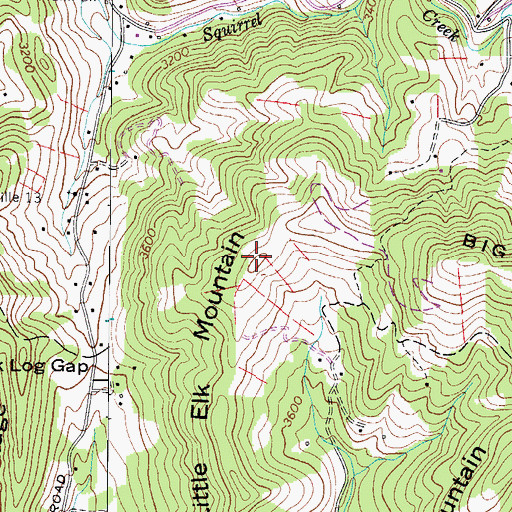 Topographic Map of Little Elk Mountain, NC