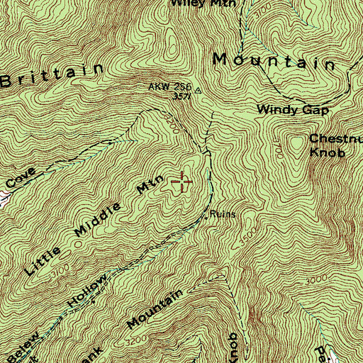 Topographic Map of Little Middle Mountain, NC