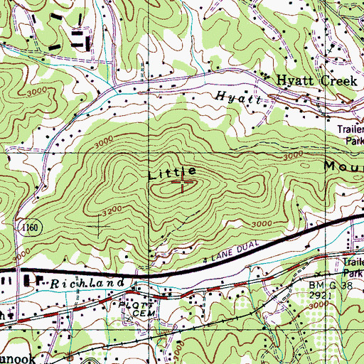 Topographic Map of Little Mountain, NC