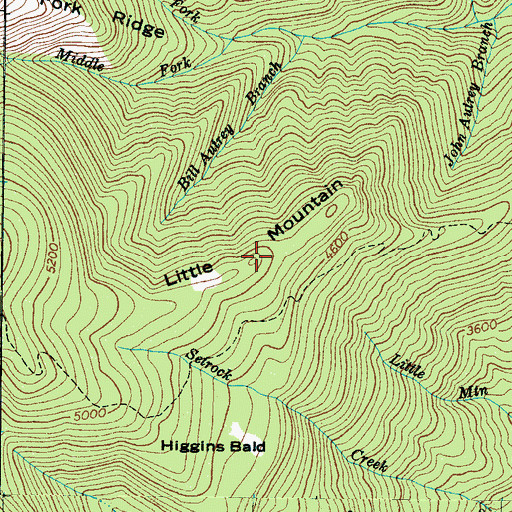 Topographic Map of Little Mountain, NC