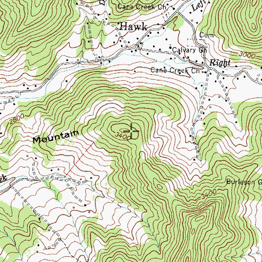 Topographic Map of Little Mountain, NC