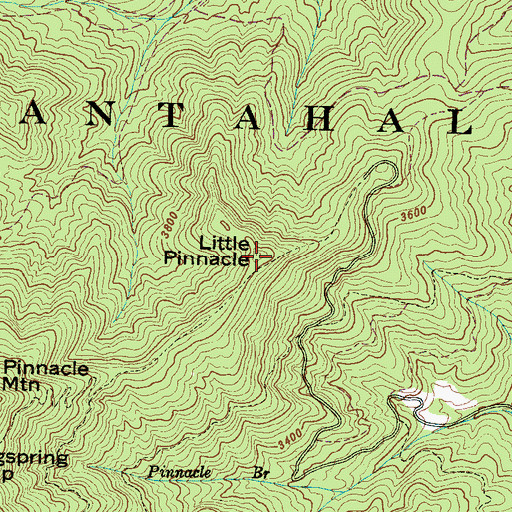 Topographic Map of Little Pinnacle, NC