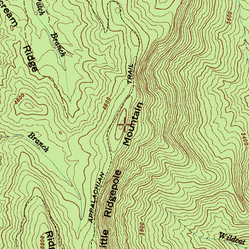 Topographic Map of Little Ridgepole Mountain, NC