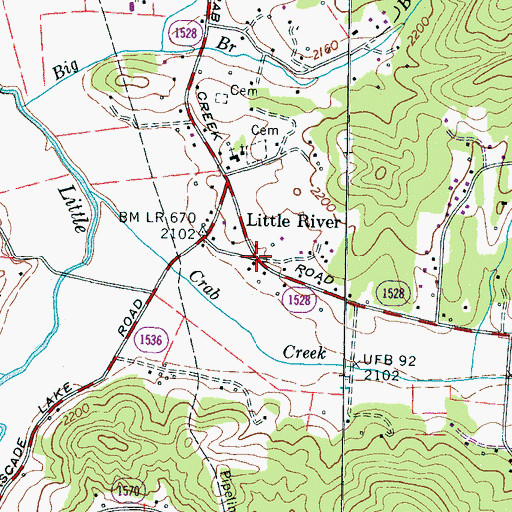 Topographic Map of Little River, NC