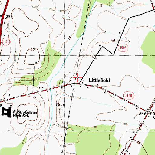 Topographic Map of Littlefield, NC