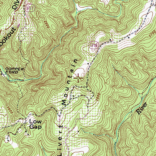 Topographic Map of Livert Mountain, NC