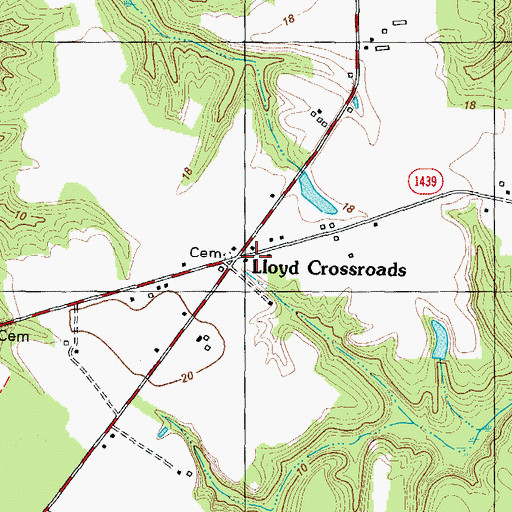 Topographic Map of Lloyd Crossroads, NC