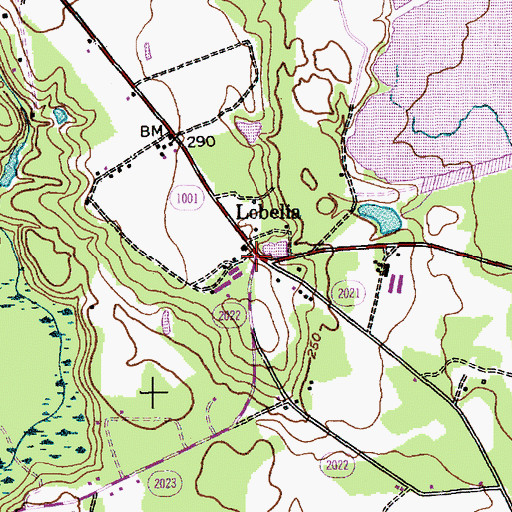 Topographic Map of Lobelia, NC