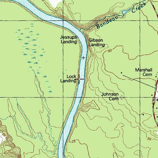Topographic Map of Lock Landing, NC