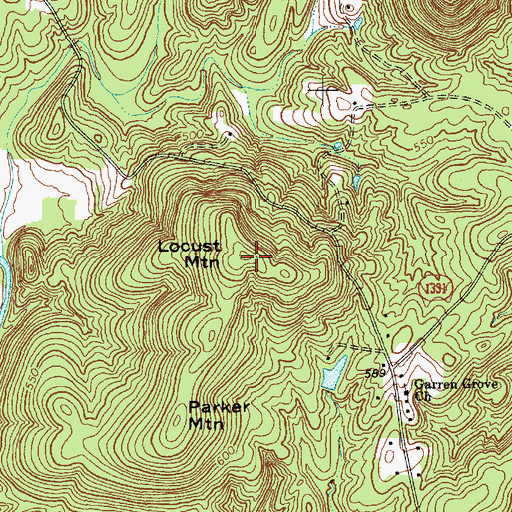 Topographic Map of Locust Mountain, NC