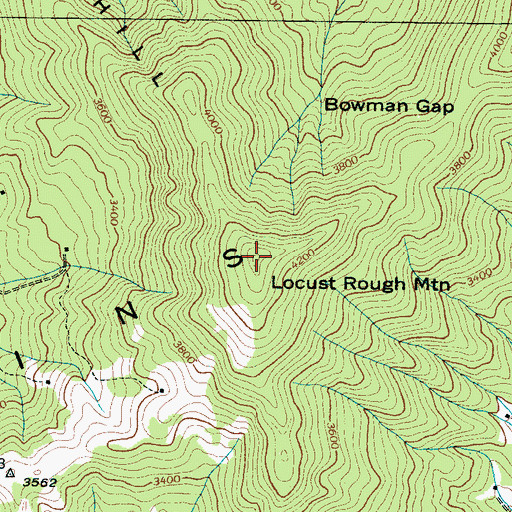 Topographic Map of Locust Rough Mountain, NC