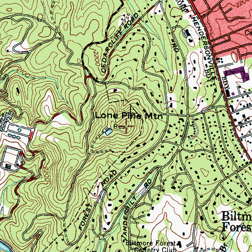 Topographic Map of Lone Pine Mountain, NC