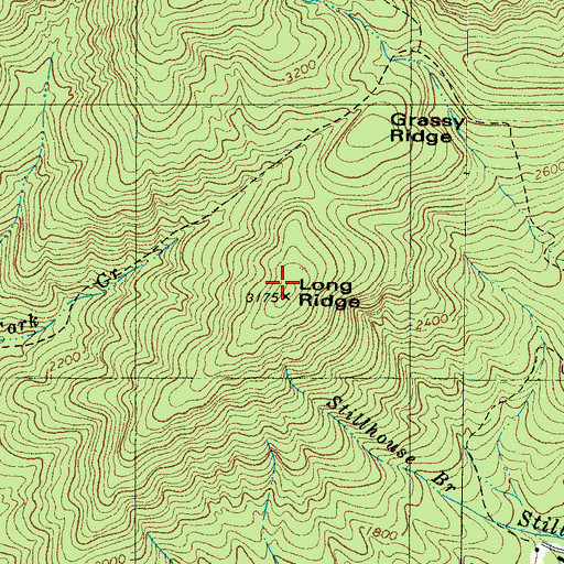 Topographic Map of Long Ridge, NC