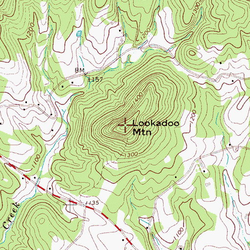 Topographic Map of Lookadoo Mountain, NC