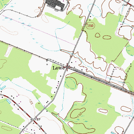 Topographic Map of Lowe, NC