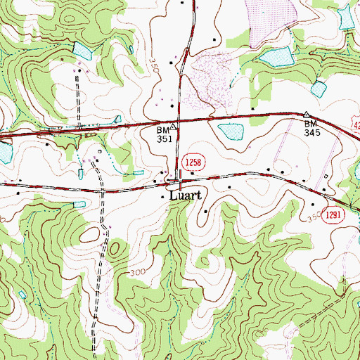 Topographic Map of Luart, NC