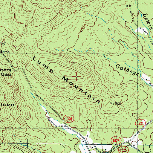 Topographic Map of Lump Mountain, NC
