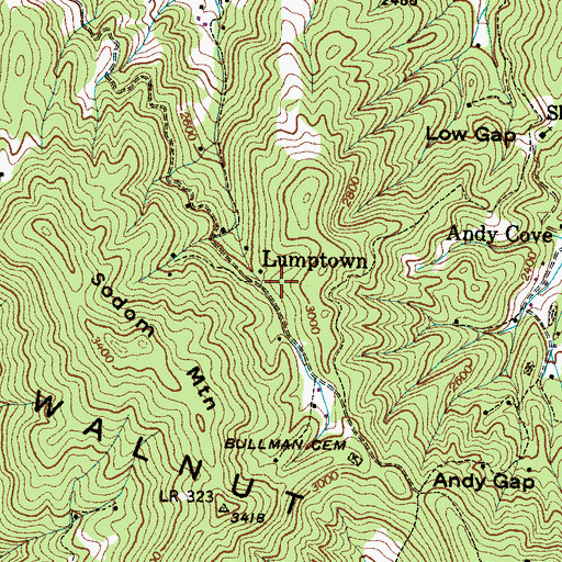 Topographic Map of Lumptown, NC