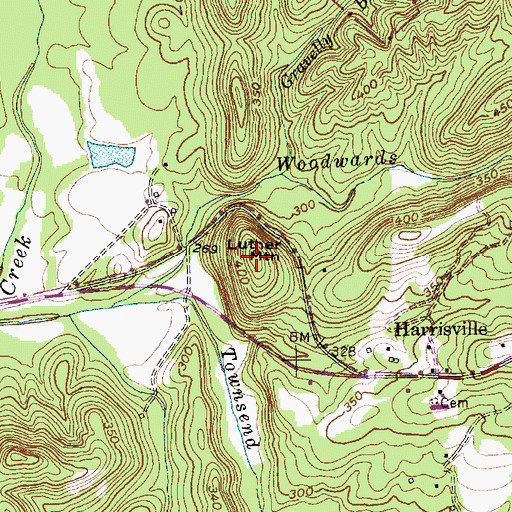 Topographic Map of Luther Mountain, NC