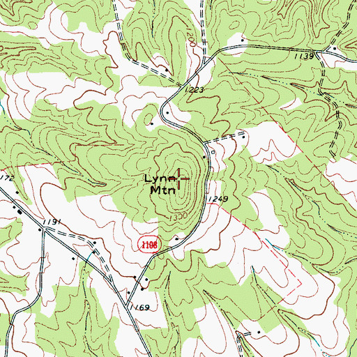 Topographic Map of Lynn Mountain, NC
