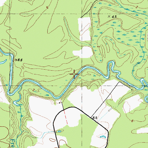Topographic Map of Mallard Cove Landing, NC
