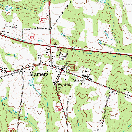 Topographic Map of Mamers, NC