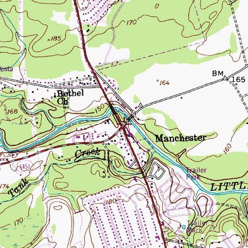 Topographic Map of Manchester, NC