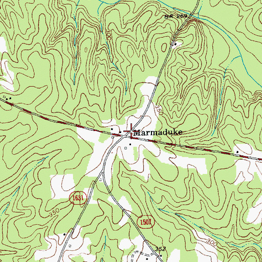 Topographic Map of Marmaduke, NC