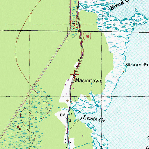 Topographic Map of Masontown, NC