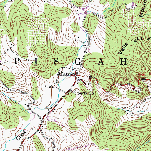 Topographic Map of Matney, NC