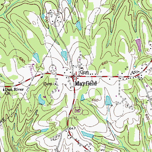 Topographic Map of Mayfield, NC
