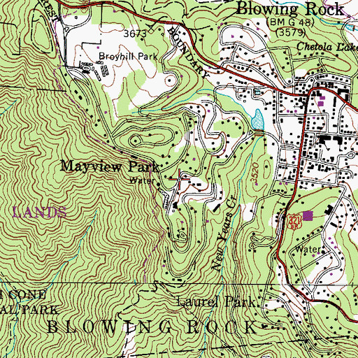 Topographic Map of Mayview Park, NC