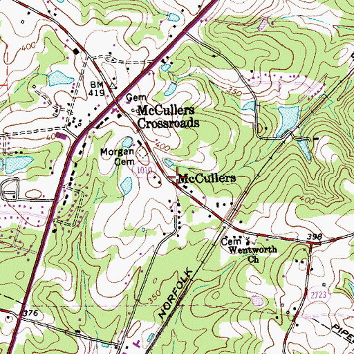 Topographic Map of McCullers, NC