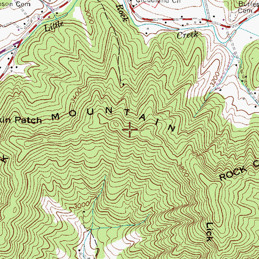 Topographic Map of Meadlock Mountain, NC