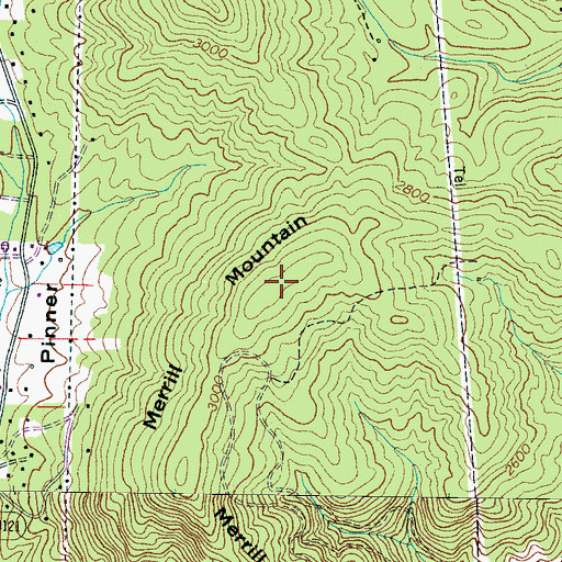 Topographic Map of Merrill Mountain, NC