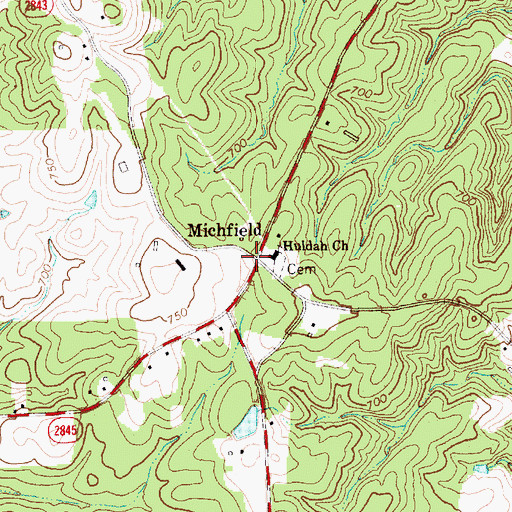 Topographic Map of Michfield, NC