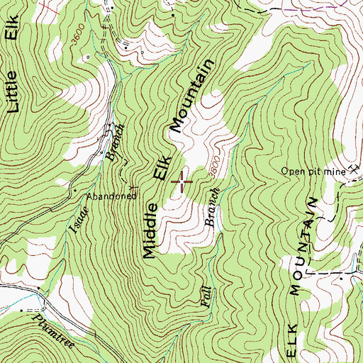 Topographic Map of Middle Elk Mountain, NC