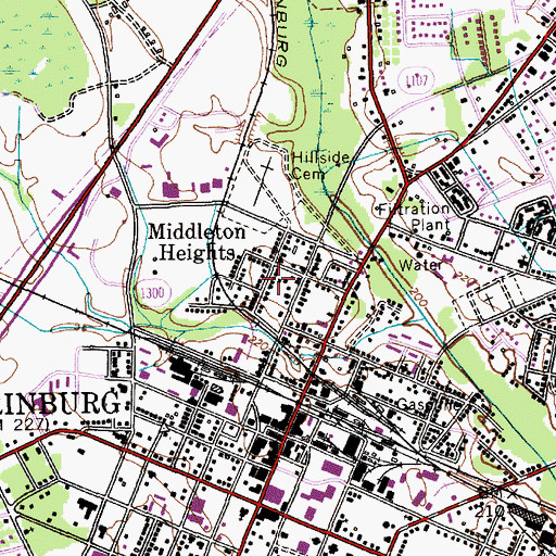 Topographic Map of Middleton Heights, NC